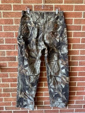 Vintage Carhartt B158 CMO Realtree Camo Carpenter Pants 38x34 Hunting Workwear